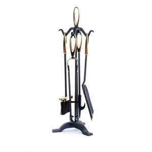 Castle Living Loop 5 Piece Companion Set Black & Brass