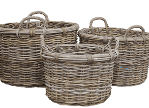 ROUND BASKETS WITH EAR HANDLES
