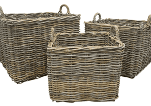 SQUARE BASKETS WITH EAR HANDLES