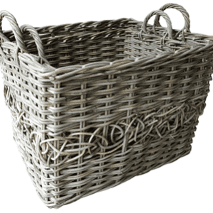 RECTANGLE BASKETS WITH DECORATIVE WEAVE AND EAR HANDLES