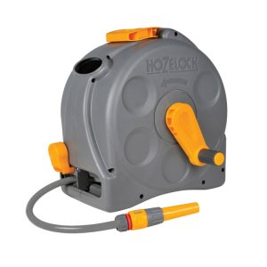 Hozelock 2-in-1 Compact Enclosed Reel with 25m Hose & Fittings/Nozzle